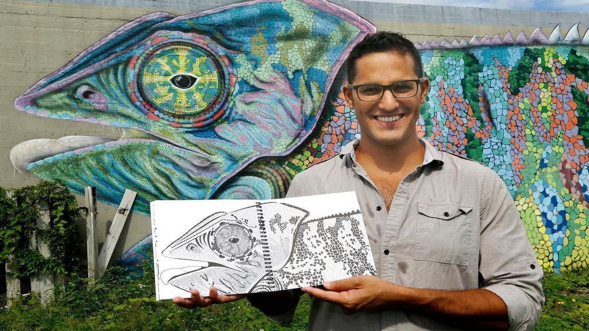 Diego Orlandini created the Wynwood Coloring Book, persuading well-known and emerging mural artists of Wynwood to allow him to include their drawings in a coloring book for adults. About 5,000 books have been sold.