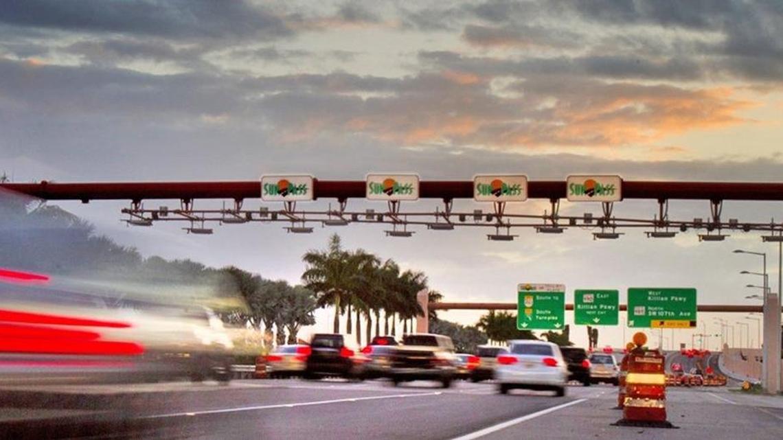 The SunPass/ Toll-by-Plate area near Killian Parkway near the Turnpike extension.
