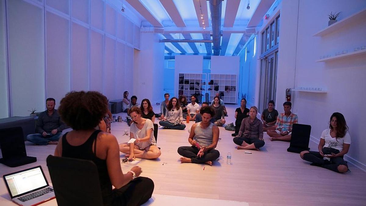A meditation event at The Sacred Space Miami, which has serene but beautiful, flexible spaces for events. The Sacred Space in Wynwood, a center for holistic transformation, opened its doors this year.