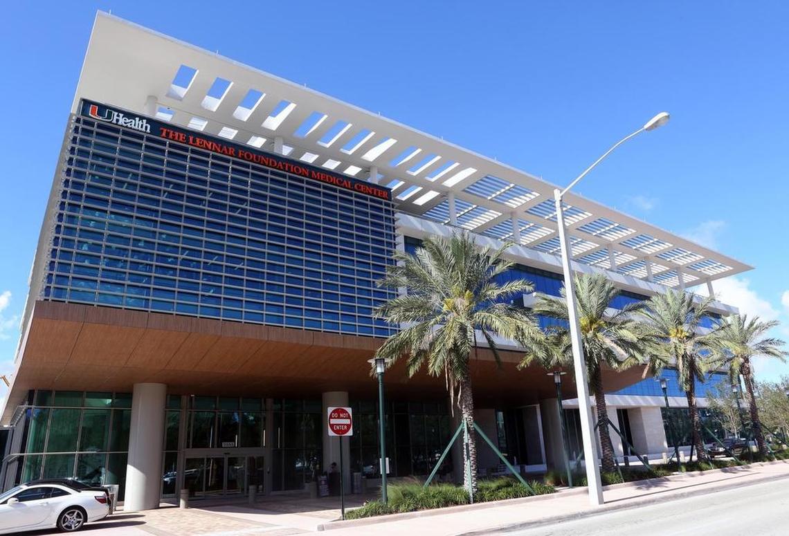 A view of the University of Miami Lennar Foundation Medical Center in Coral Gables.