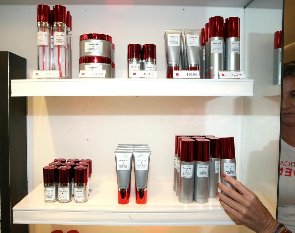 Products on the shelf at the European Wax Center in Aventura, June 20, 2017.