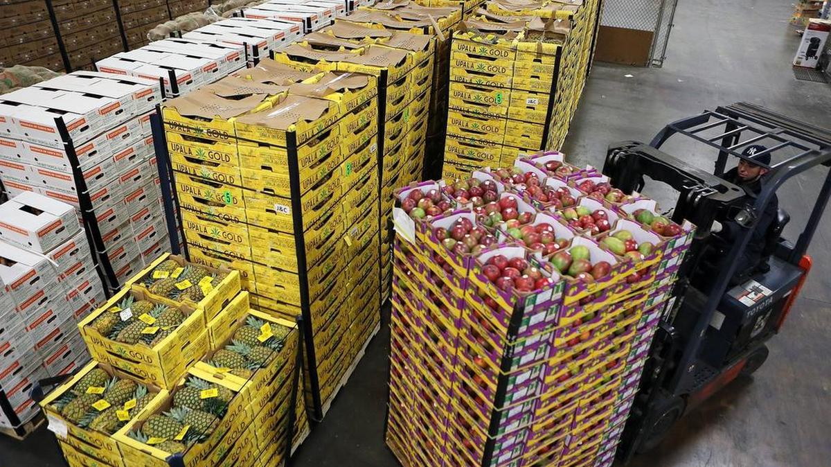 An employee works at the warehouse of Flora Logistics in Miami in 2016. Demand increased for warehouse space in South Florida over the past year, including by food and beverage providers. 