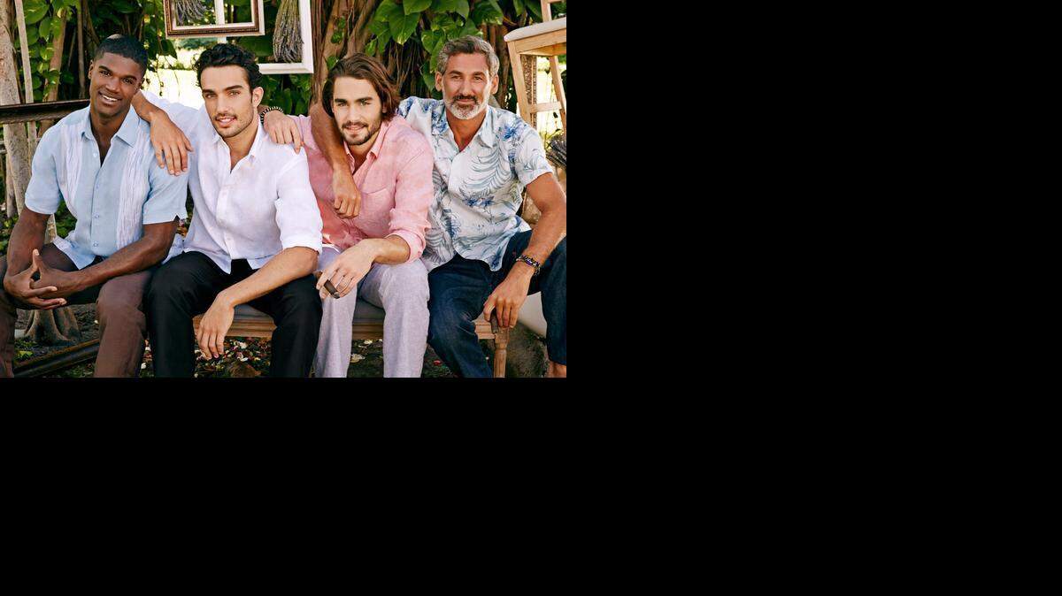 CUBAVERA: Professional models sport Cubavera fashions at the Spanish Monastery as part of the 2015 campaign for the brand. It was shot in North Miami at the Spanish Monastery, and the men shown are professional models. The Cubavera brand, established in 2000, is especially popular in South Florida.
