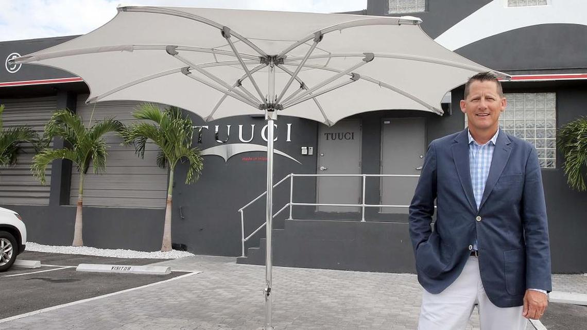 Dougan Clarke is the founder and CEO of TUUCI. The company, which creates and sells umbrellas, cabanas and other shade structures, has its global headquarters at 2900 NW 35th St., Miami.