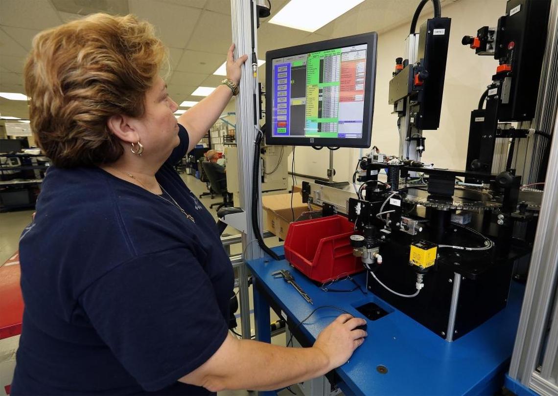 Nilva Garcia, FAA inspector for Retina Systems at KLX Aerospace Solutions, at the company’s headquarters in Doral.