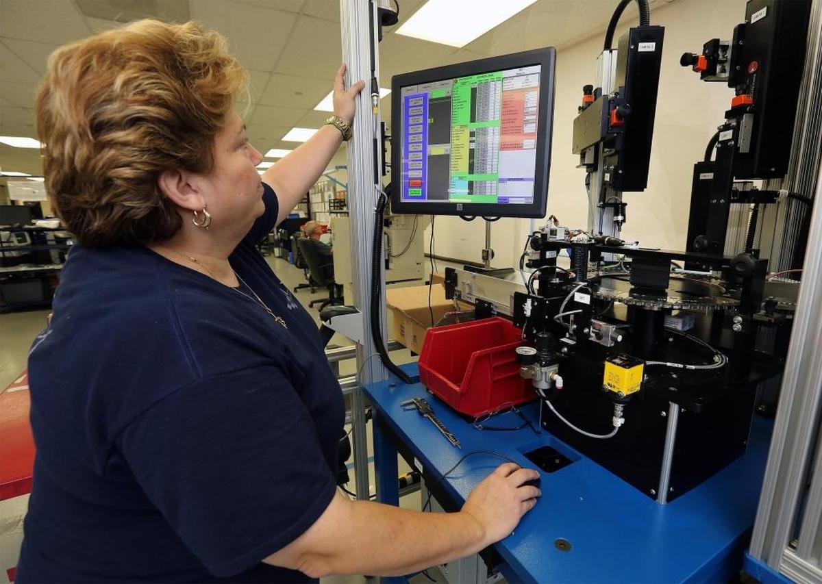 Nilva Garcia, FAA inspector for Retina Systems at KLX Aerospace Solutions, at the company’s headquarters in Doral.