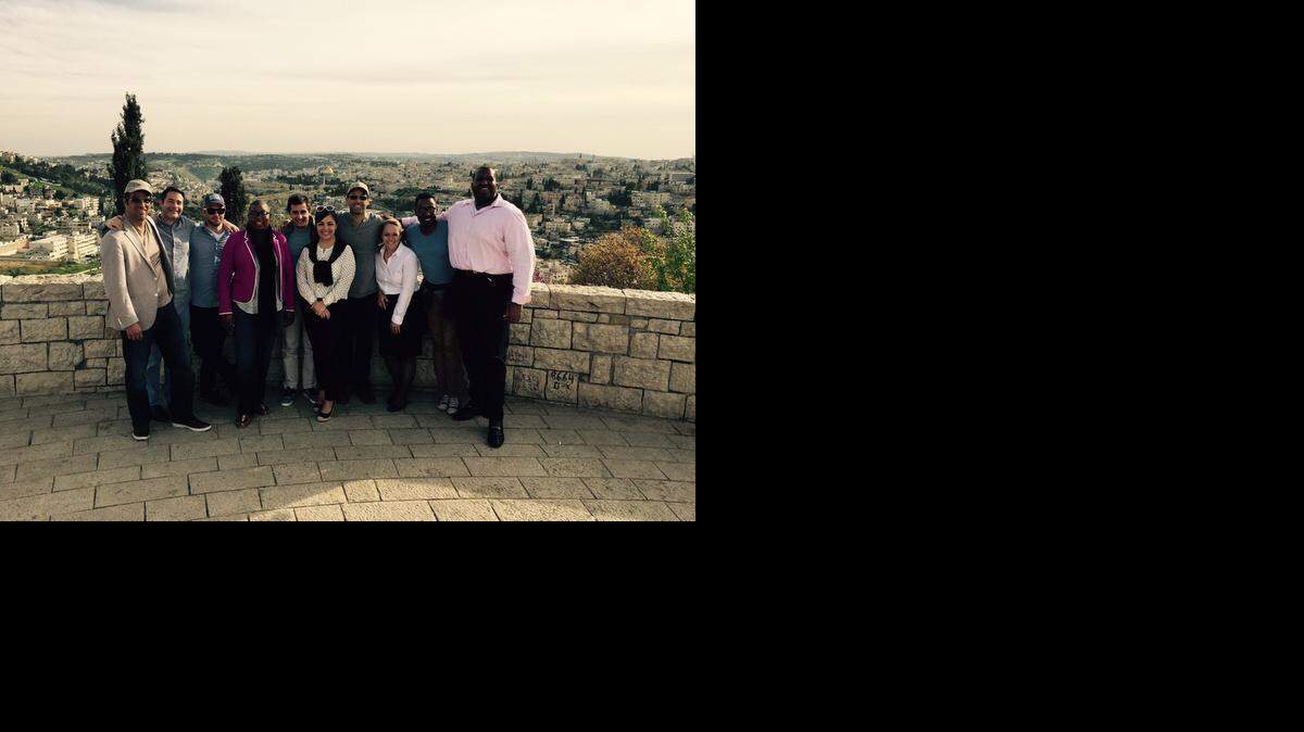 
MIAMI DELEGATION IN JERUSALEM: From left: Leandro Finol, Brian Siegal, Benoit Wirz, Felecia Hatcher, Nico Berardi, Laura Maydón, Matt Haggman, Susan Amat, Stonly Baptiste, Jaret Davis.

