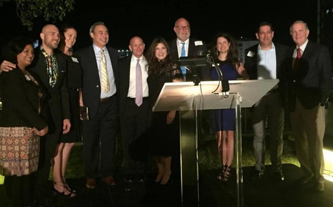 Lauren Harper (center), founder of Social Venture Partners Miami, introduces the organization’s founding partners at the launch event Thursday at New World Center. SVP Miami will support selected social impact ventures with capital, mentoring and connections. Nancy Dahlberg ndahlberg@miamiherald