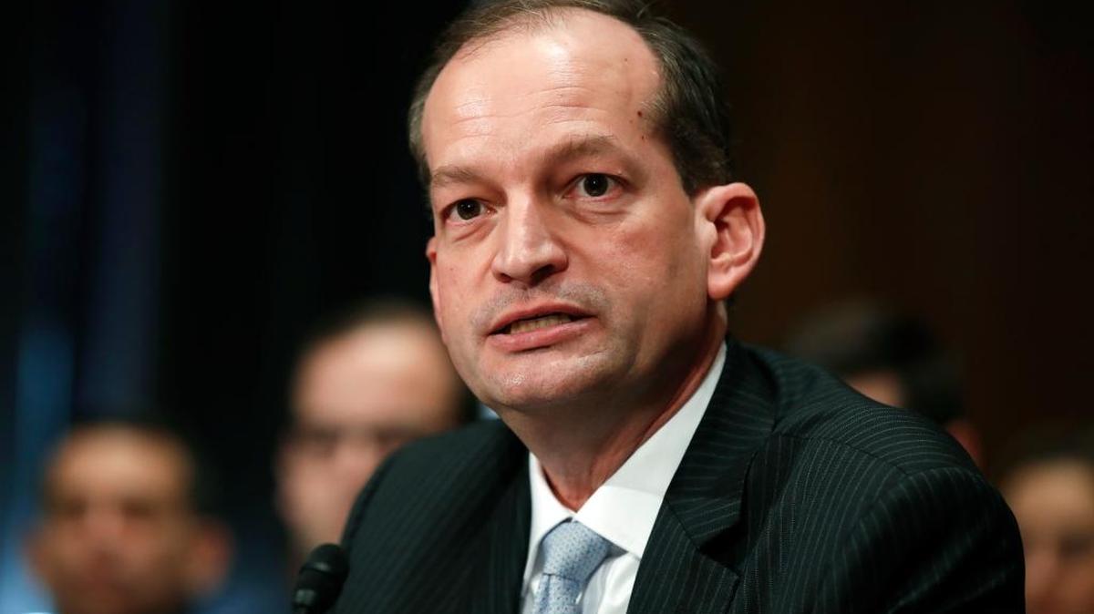 In this March 22, 2017, file photo, then-Labor secretary-designate Alexander Acosta testifies on Capitol Hill in Washington. The Trump administration is allowing to go forward an Obama-era rule that puts stricter requirements on professionals who advise retirement savers on their investments. But it’s leaving open the possibility that deep changes to the rule will still be made. Acosta, President Donald Trump’s labor secretary, said on May 23 that the department has decided not to delay the rule while it seeks public input on how to change it.