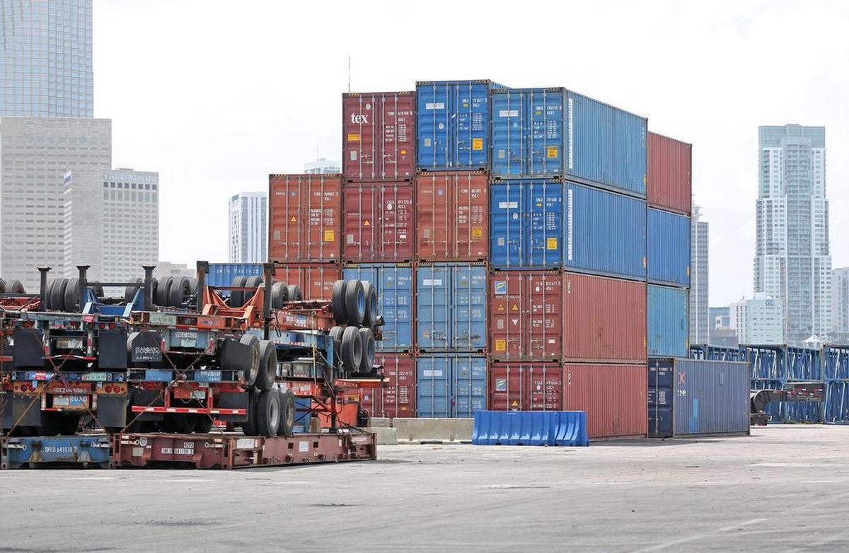 Equipment and containers ready to be shipped from PortMiami on May, 2, 2018. The entire supply chain has been disrupted by coronavirus, said Gary Goldfarb, chief strategy officer at Interport Logistics, an international trade logistics, distribution, warehousing and supply chain enterprise in Miami.