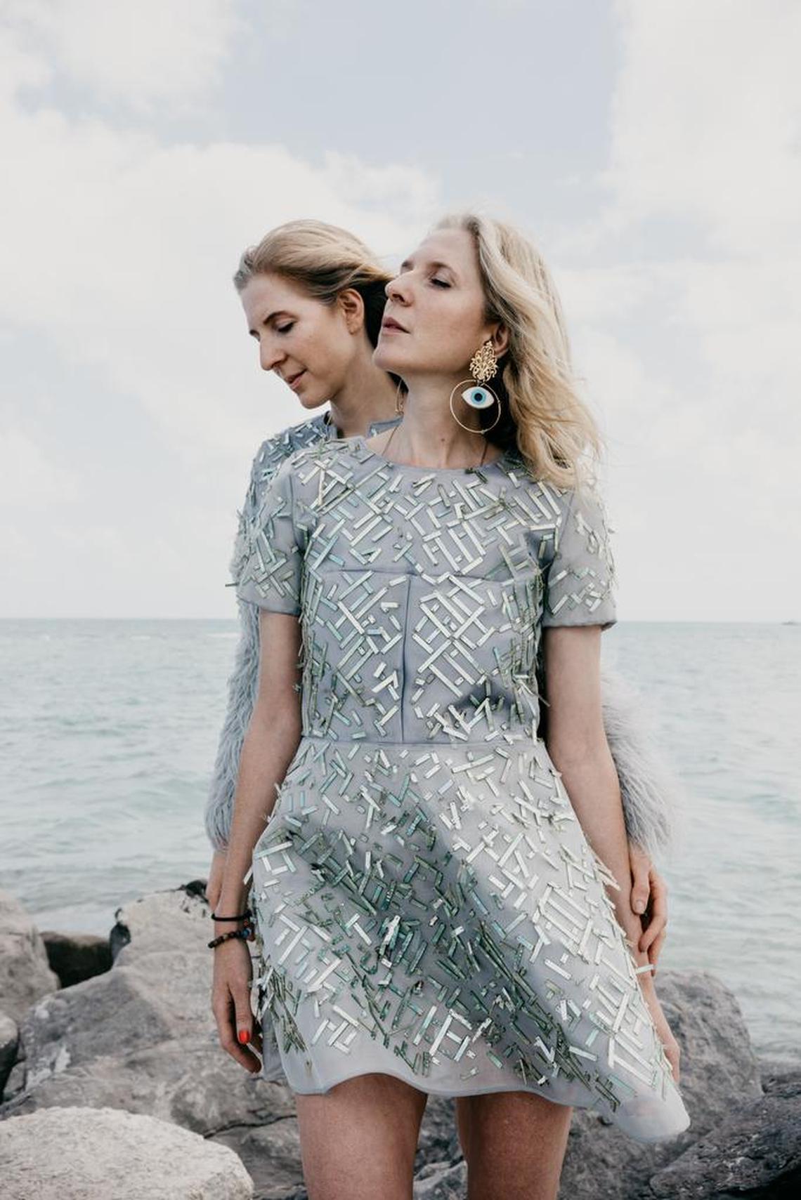 A portrait of the Felder Twins: Daniela, in front, and Annette.