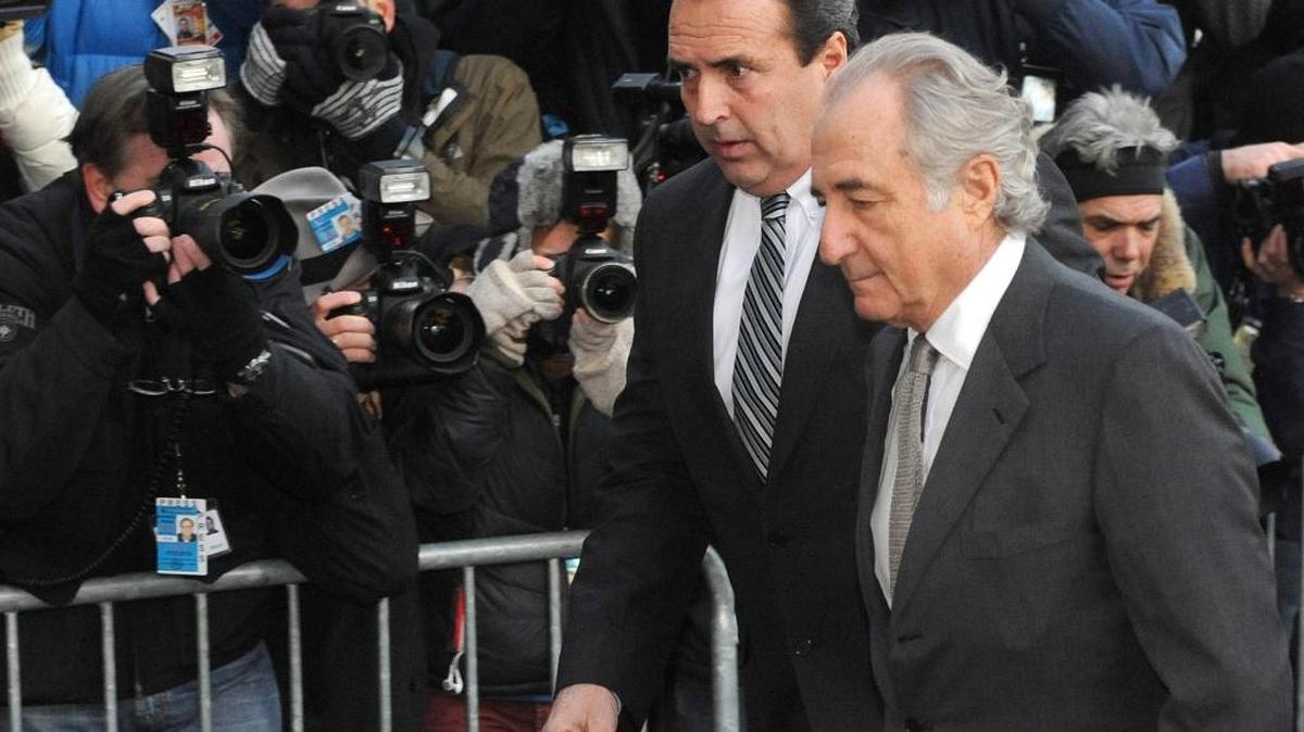 Bernard Madoff arrives at Manhattan federal court in New York in 2009. One impact of the last economic downturn was to expose the many Ponzi schemes that were being perpetrated. The largest of them was Bernie Madoff’s multi-year, multibillion dollar scheme.