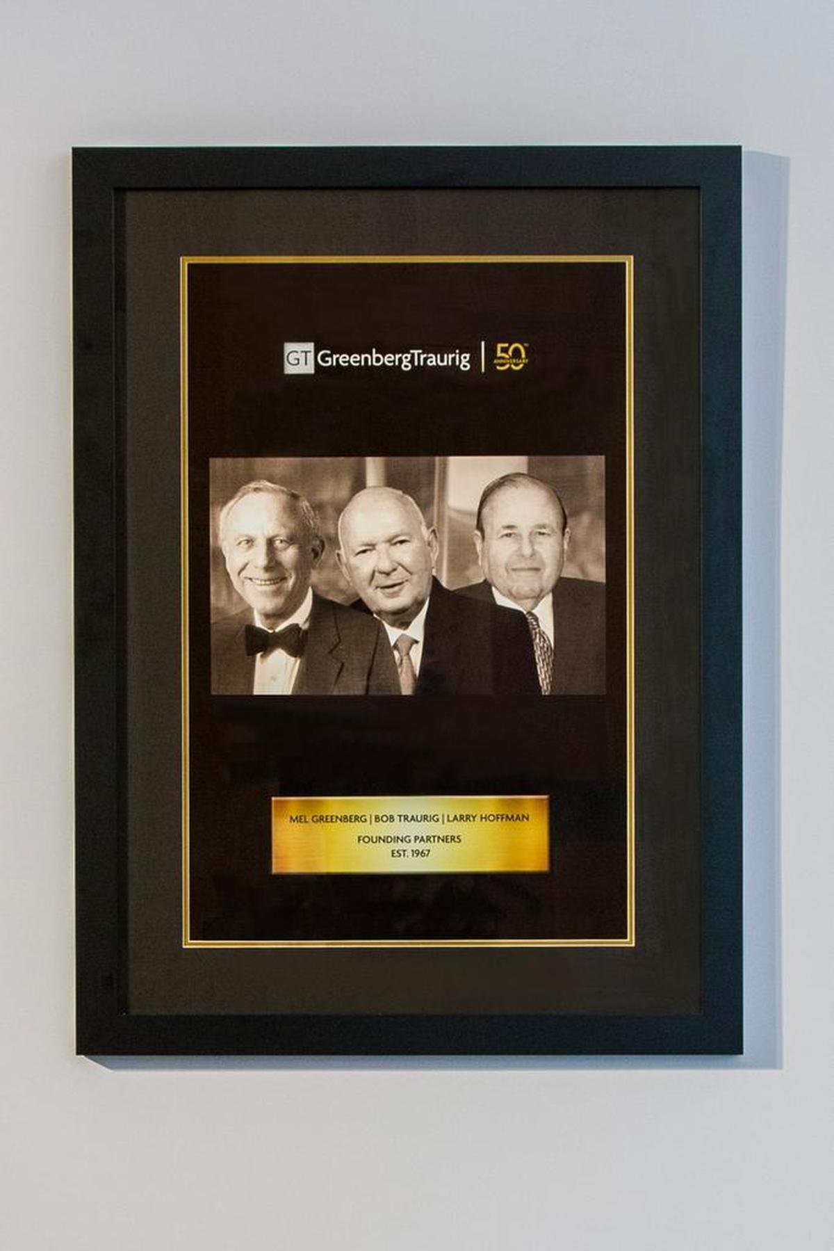Greenberg Traurig founding partners Mel Greenberg, Bob Traurig, Larry Hoffman.