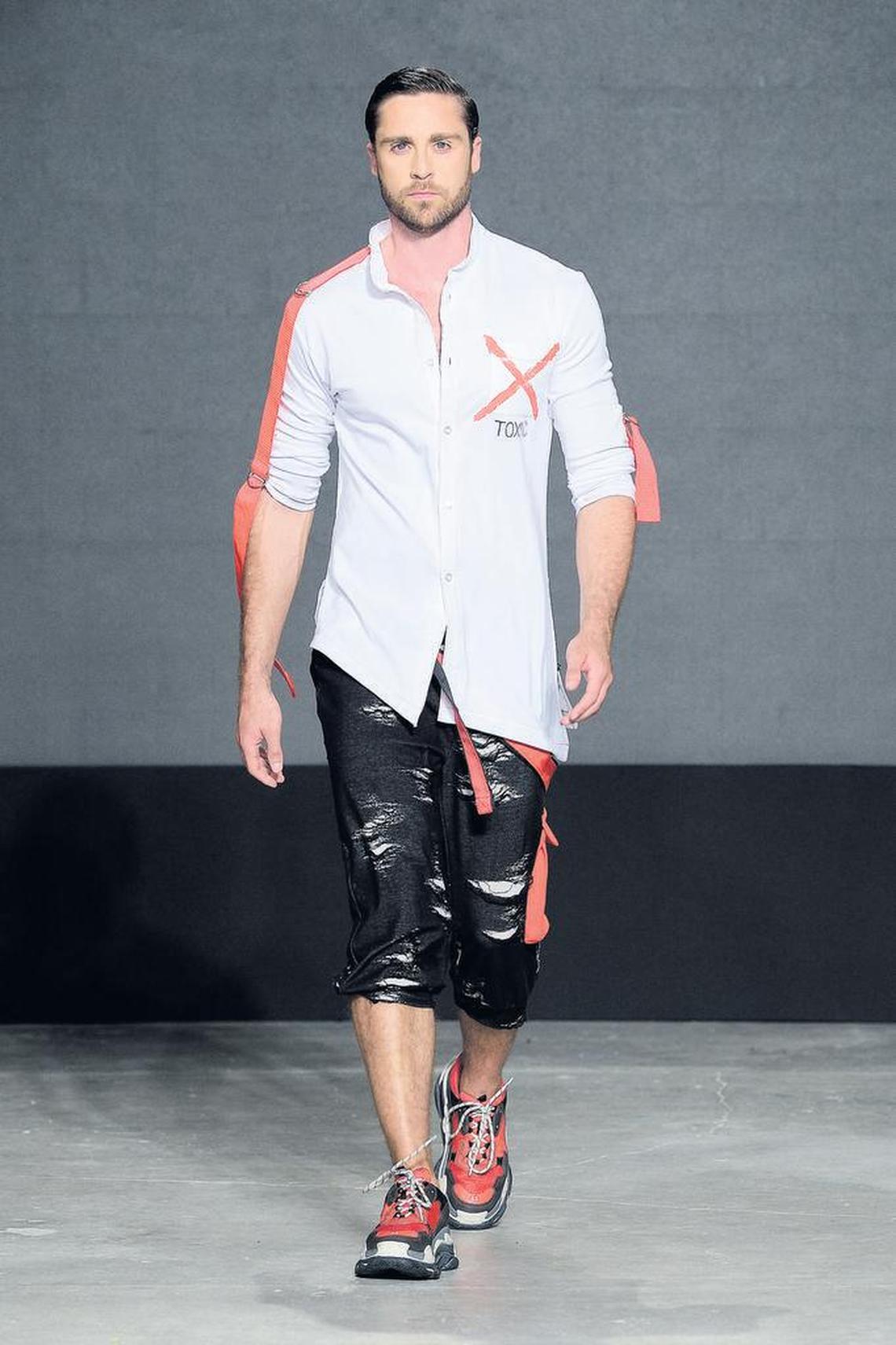 This menswear look was designed by MIU student Andrea Suarez from Venezuela and shown at “Style 2019” at the Moore Building in the Design District.