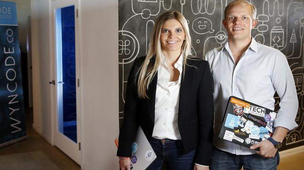 
TEACHING SKILLS: Johanna and Juha Mikkola are the founders of Wyncode, which runs nine-week-long coding boot camps at its school at The LAB Miami. 
