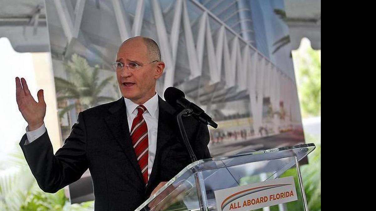 
All Aboard Florida President and Chief Development Officer Michael Reininger announces plans for a new downtown train station.
