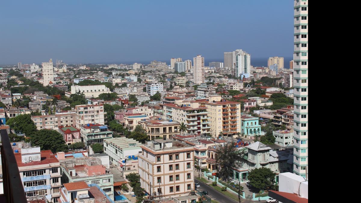 
Havana spreads out below the rooftop terrace of the Hotel NH Capri.
