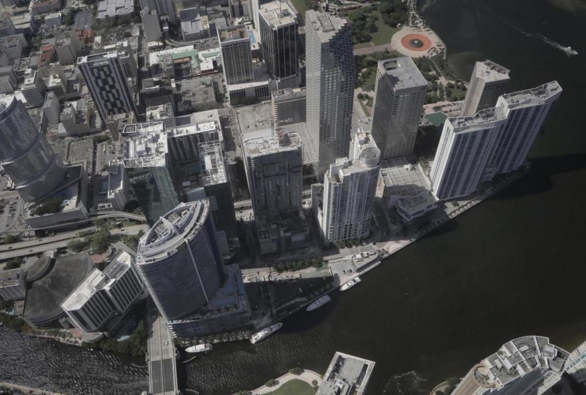 The future site of the Aston Martin Residences in downtown Miami.