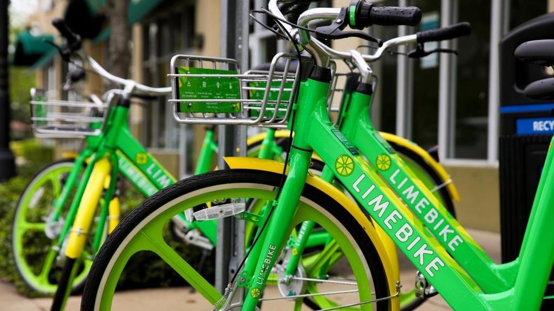 Lime Bikes are now near the Miami Shores Business District area along NE 2nd Avenue between North Miami and Wynwood. October 25, 2017.