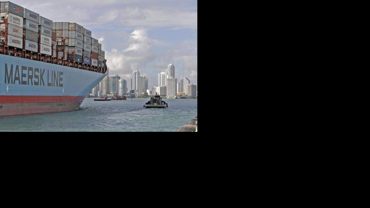 
 A cargo ship docks at PortMiami in 2013.
