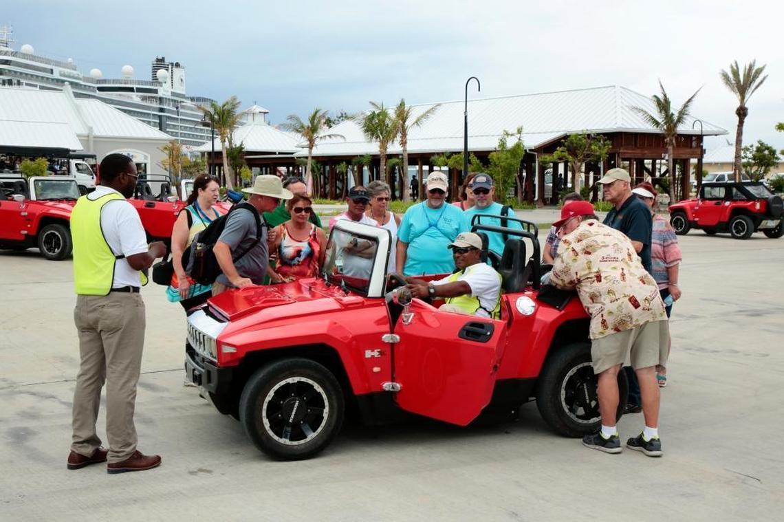 Mini Hummer tour in Grand Turk, Turks and Caicos. Despite suffering hurricane damage, the island has reopened to visitors — and particularly cruise travelers.