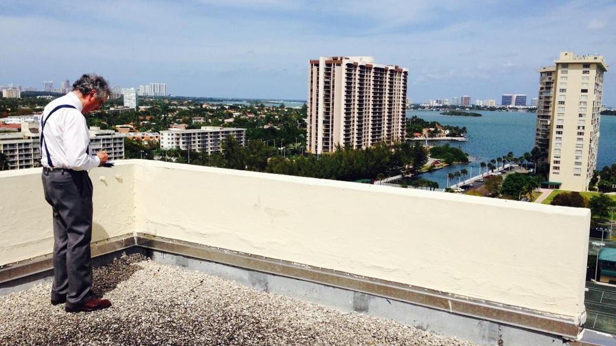 Prize-winning Spanish architect Rafael Moneo looking out at the Jockey Club in North Miami. Moneo will design the property’s transformation into Apeiron Miami.