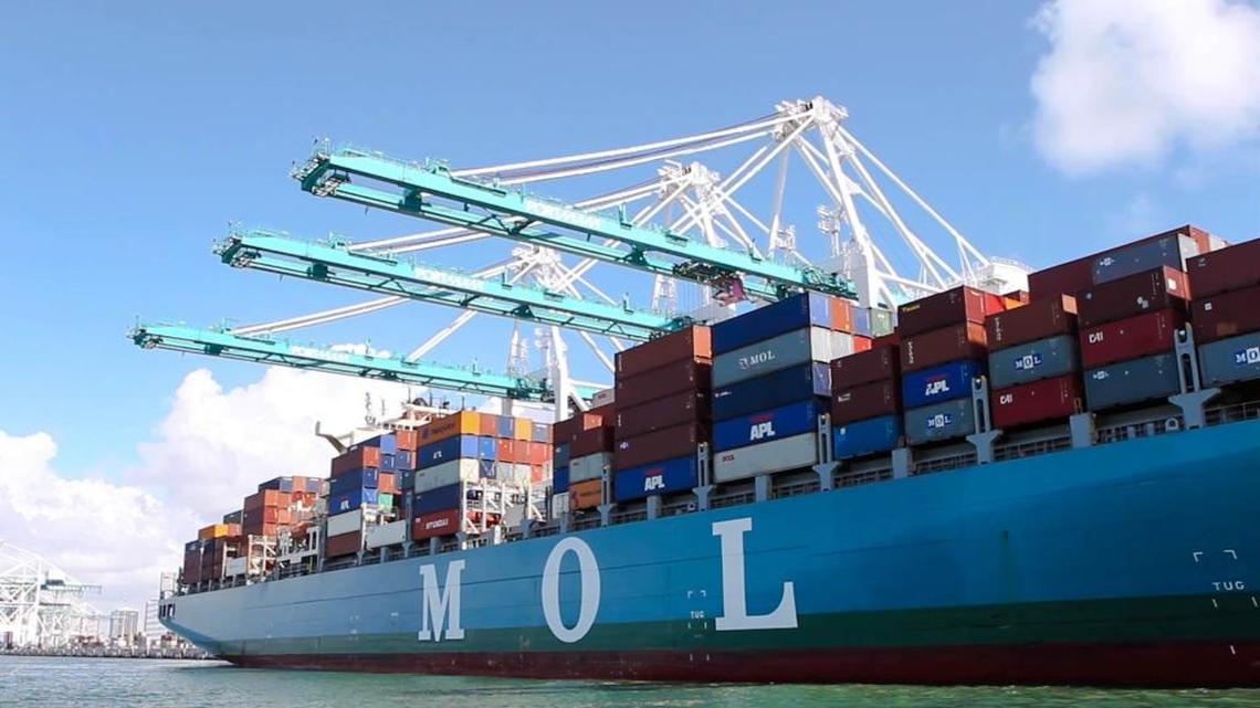 The Mol Majesty, the first Neo-Panamax ship to arrive at PortMiami after transiting the expanded Panama Canal, was in port on July 9, 2016. Both imports and exports handled by the port last year were down.