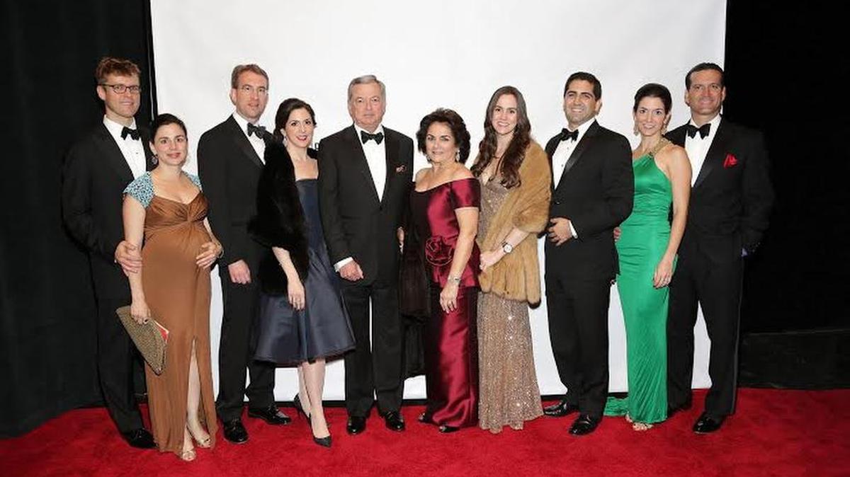Armando and Margarita Codina (center) with their four daughters (from left) Alexandra Codina Frey, Ana Codina Barlick, Amanda Codina Hernandez and Andria Codina Miyares, and sons-in-law.