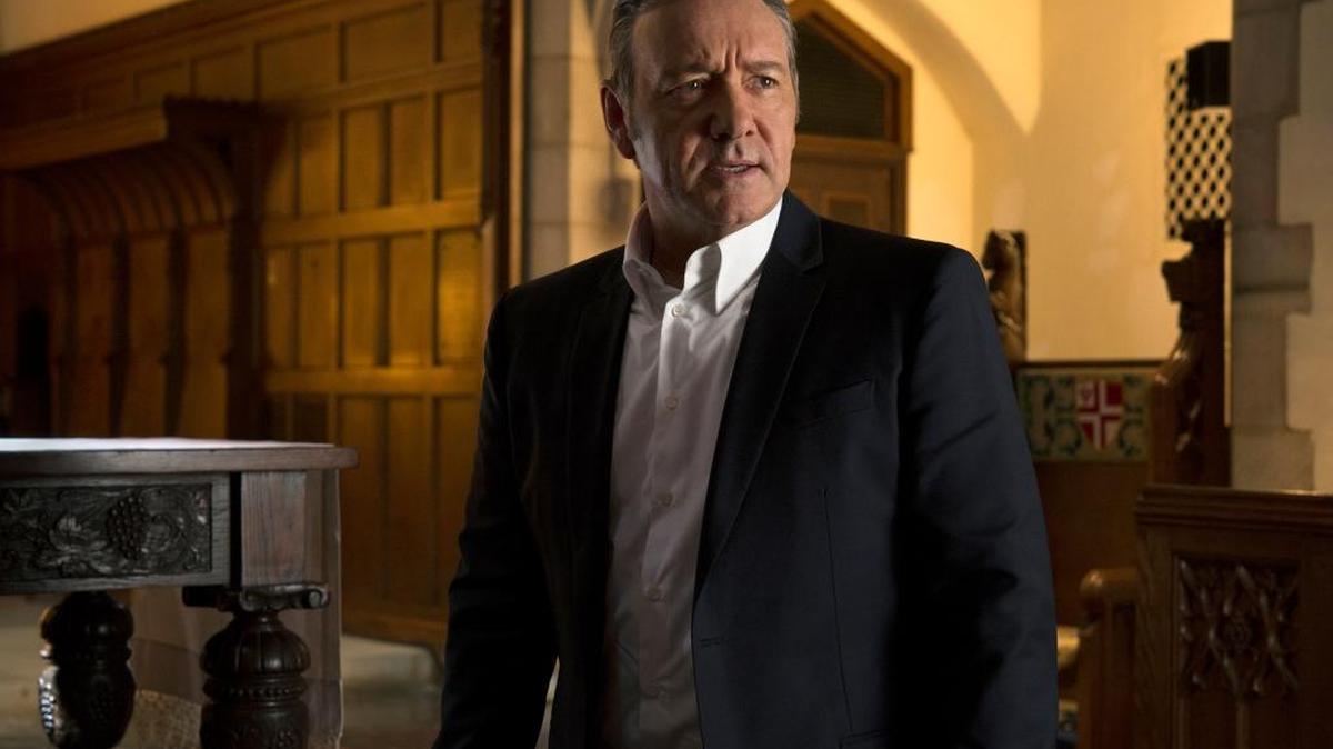 In this file image provided by Netflix, Kevin Spacey appears in a scene from the Netflix original series, “House of Cards.”