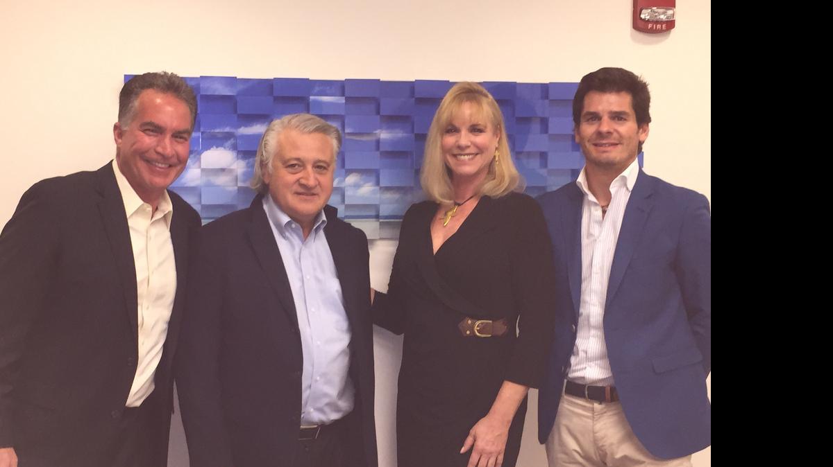 
From left to right, pictured are Aaron Perry, Secundino Velazco, Beth Sobol and Julio Iranzo. Velazco is one of the investors who bought Miami Fashion Week from Sobol and Perry; Iranzo is the new president of MFW events. 
