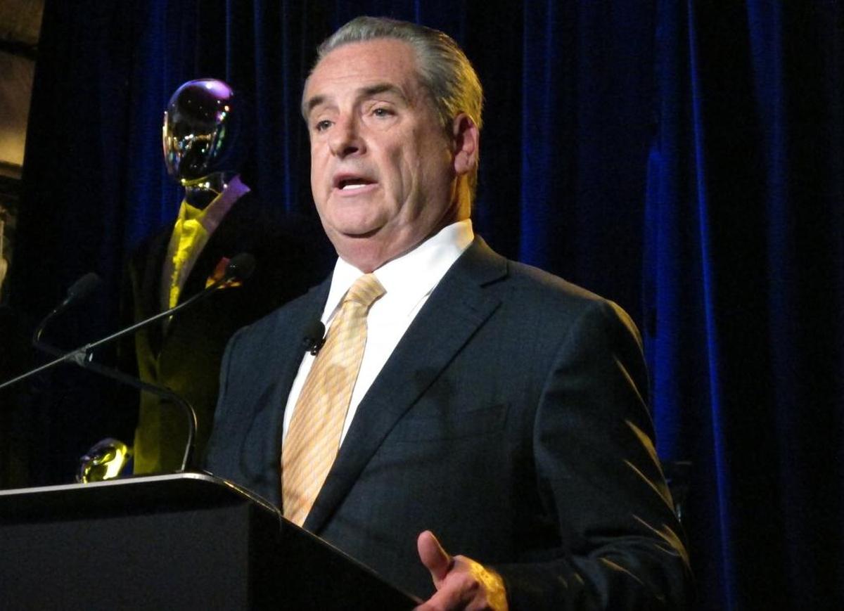 Jim Allen, CEO of Hard Rock International, speaks during a press conference in Atlantic City N.J., April 5, 2017.