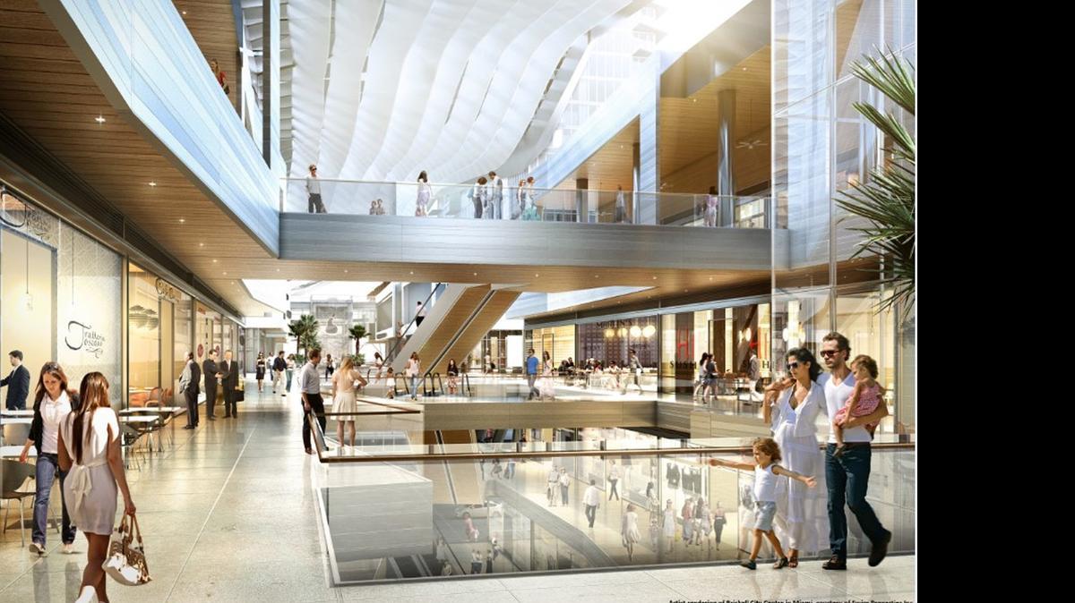 
An artist’s rendering of shopping centre at Brickell City Centre, which is scheduled to open in the fall of 2016.
