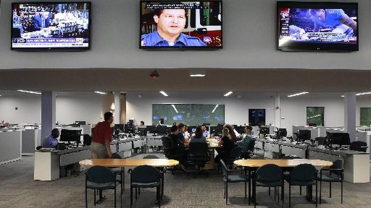 
The central news desk in the Miami Herald newsroom.
