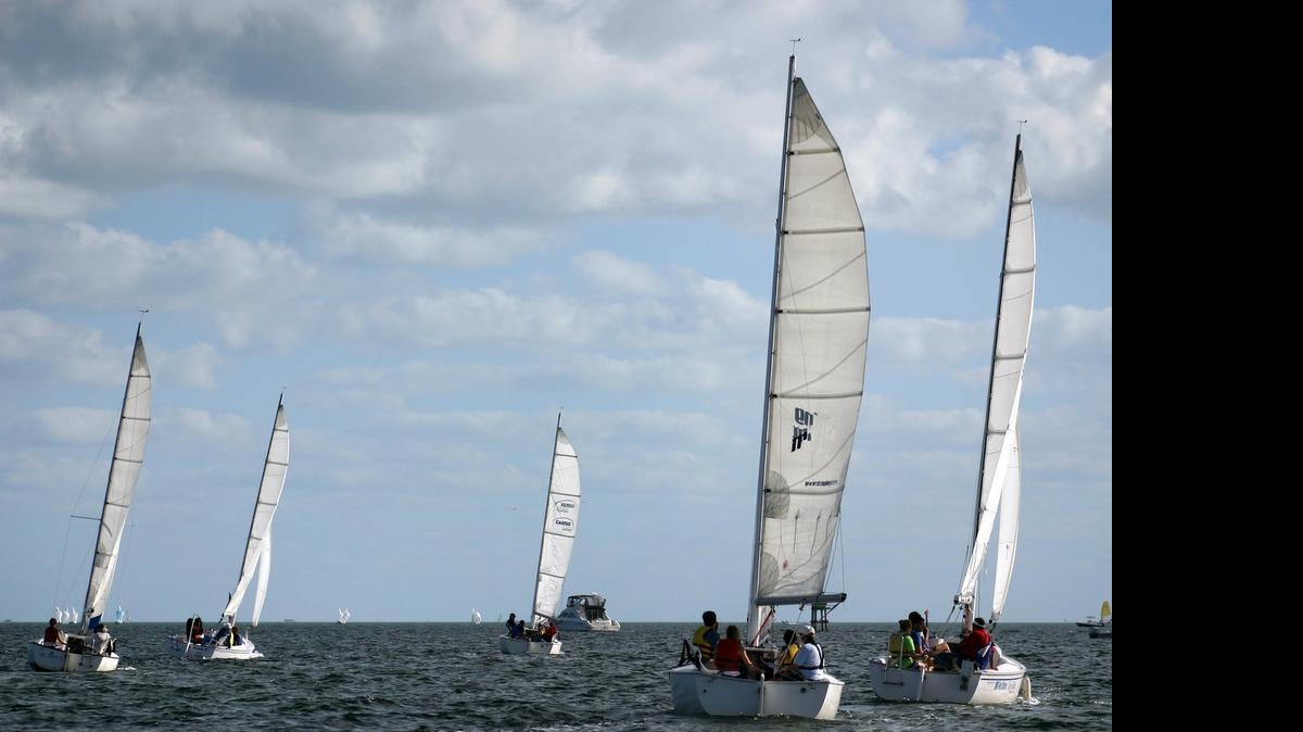 
Biscayne Bay is the setting for a course that gives University of Miami physical therapy doctoral students a chance to learn how to sail from experienced disabled sailors while also learning how to handle disabled patients in situations on the water at Shake-A-Leg Miami in Coconut Grove on Friday, Jan. 20, 2011.
