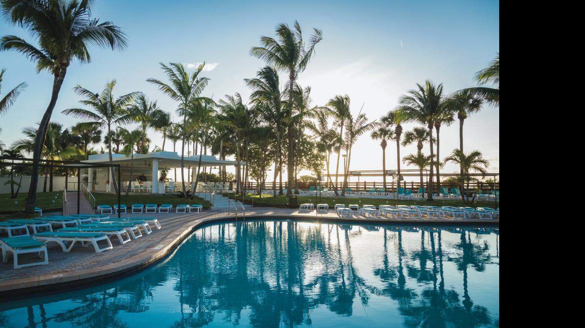 
The pool and new snack bar are shown in this photo of the Riu Plaza Miami Beach, which reopened earlier this year after a renovation.
