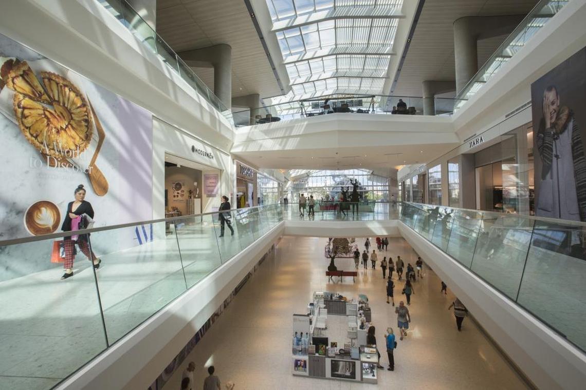 A new three-story wing expansion has opened to the public at Aventura Mall. It adds restaurants, retail stores, art, an outdoor fountain and a 93-foot-tall slide among other attractions.