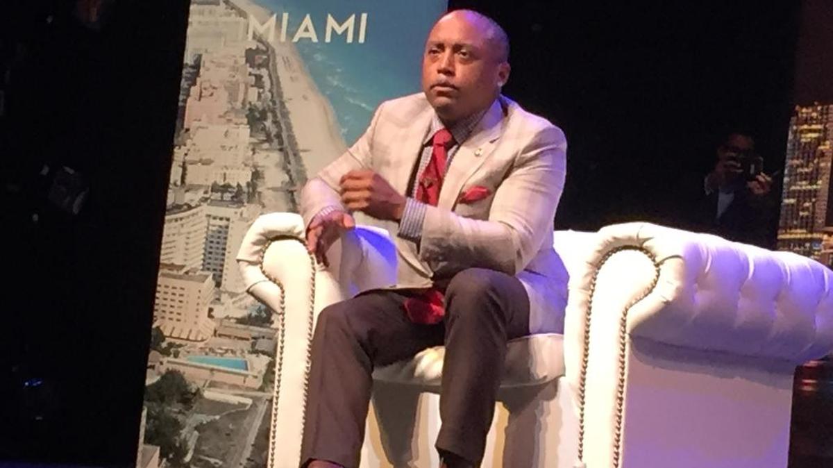 
Daymond John answers questions from the audience at the Thrive Seminar in Miami Beach Thursday night.
