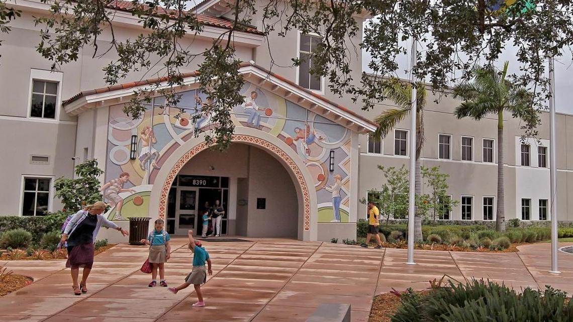 On Thursday, May 25, 2017, parents pick up their children after school at Downtown Doral Charter Elementary.