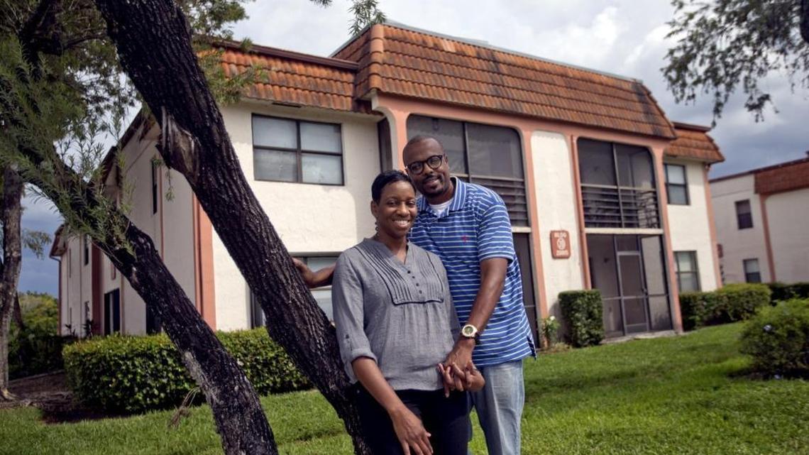 
Lionel Lightbourne, a social worker, and his wife, Tanya, a teacher, have been renting in Ives Estates near Miami Gardens while they search for a home.
