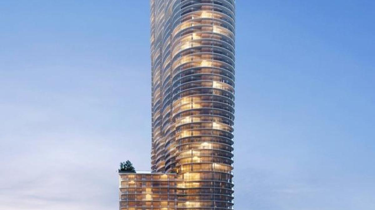 Construction on the 648-unit luxury condo tower Aria on the Bay is scheduled to be completed by the end of 2017.