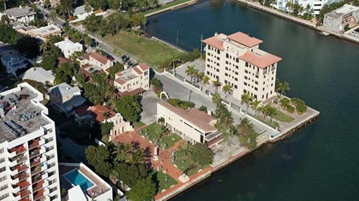 An aerial photo shows the two-acre parcel of low-rise buildings in Edgewater bought by Russian condo developer Vladislav Doronin.