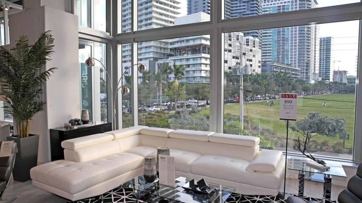 A sofa collection at the City Furniture store in midtown Miami.