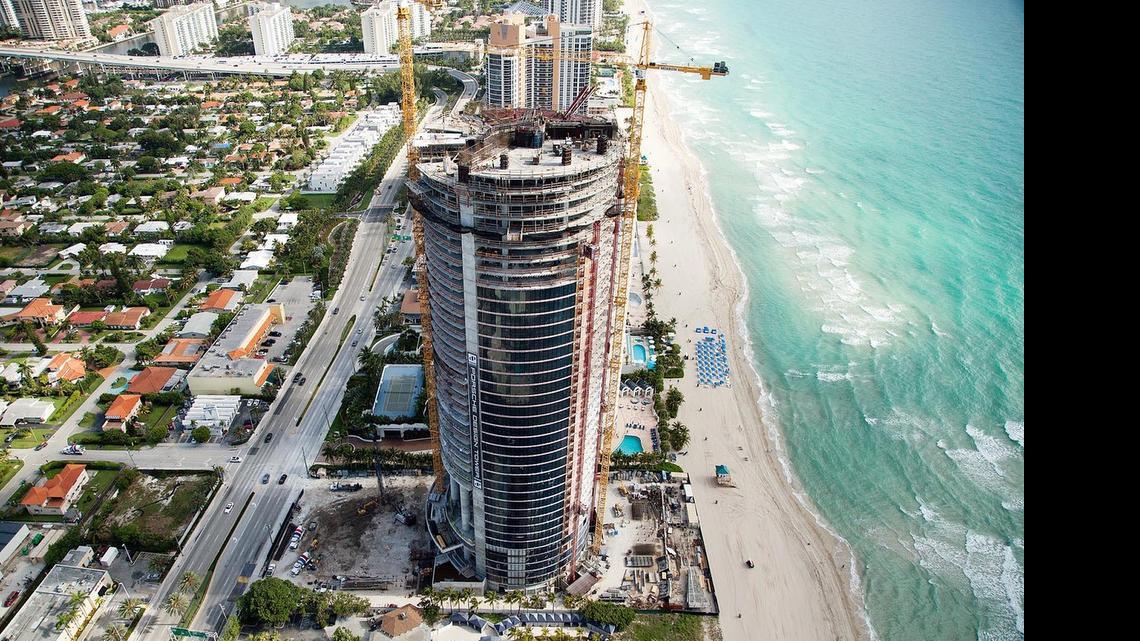 
A photo of the Porsche Design Tower in Sunny Isles Beach.
