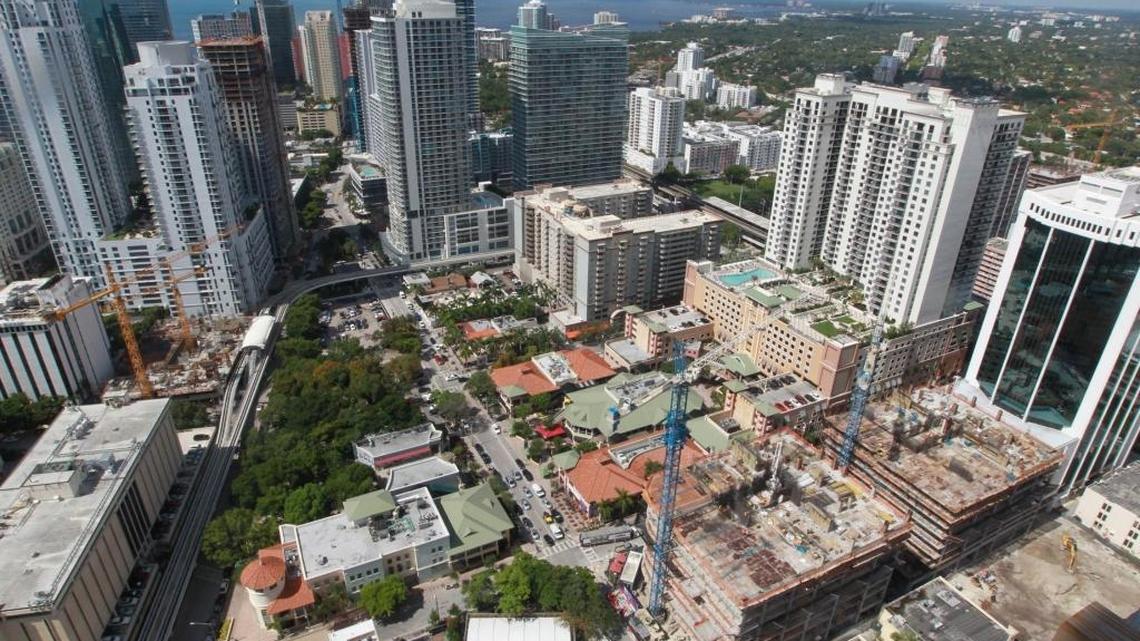 A Miami Herald file photo from June shows how many construction projects are happening in Brickell.