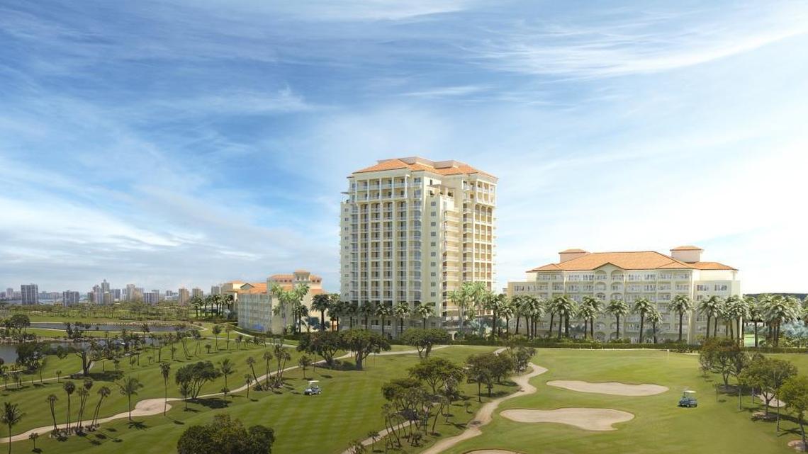 Architectural rendering of the new 16-story, 323-room Orchid Tower, the luxury building that will be added to the Turnberry Isle Miami resort in Aventura as part of its expansion and renovation.