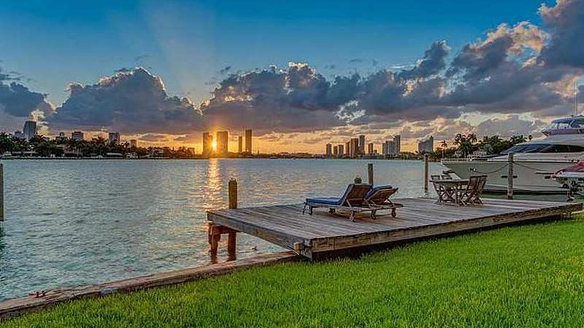 The view of downtown Miami from the waterfront property at 28 W. Dilido Dr. The lot sold to a buyer from South Africa for $10 million.