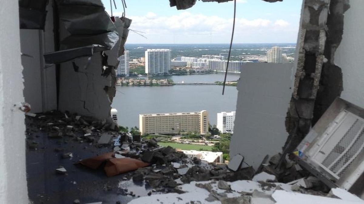 The penthouse boiler room at Château Beach exploded on Oct. 2, injuring six people and sending debris showering down on the street below.