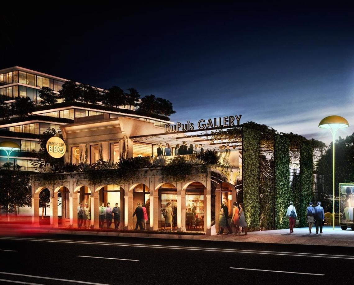 This artist’s rendering from around 2019 envisions how developers planned to rebuilt the historic DuPuis building as part of the planned Magic City innovation district.