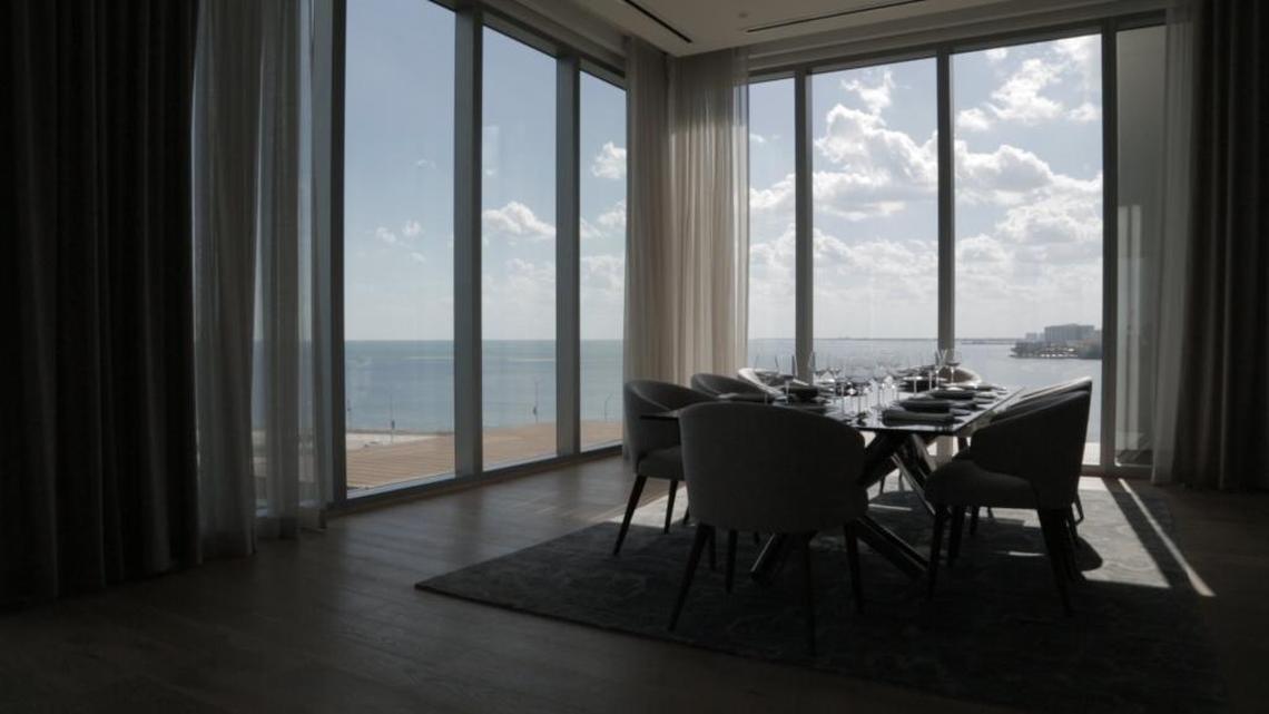 Developers of the upcoming luxury condo Una built a sales gallery on the 11th floor of the existing building at 175 SE 25th Road they purchased for $48 million. They acquired the building by buying each of the existing condos from their owners.