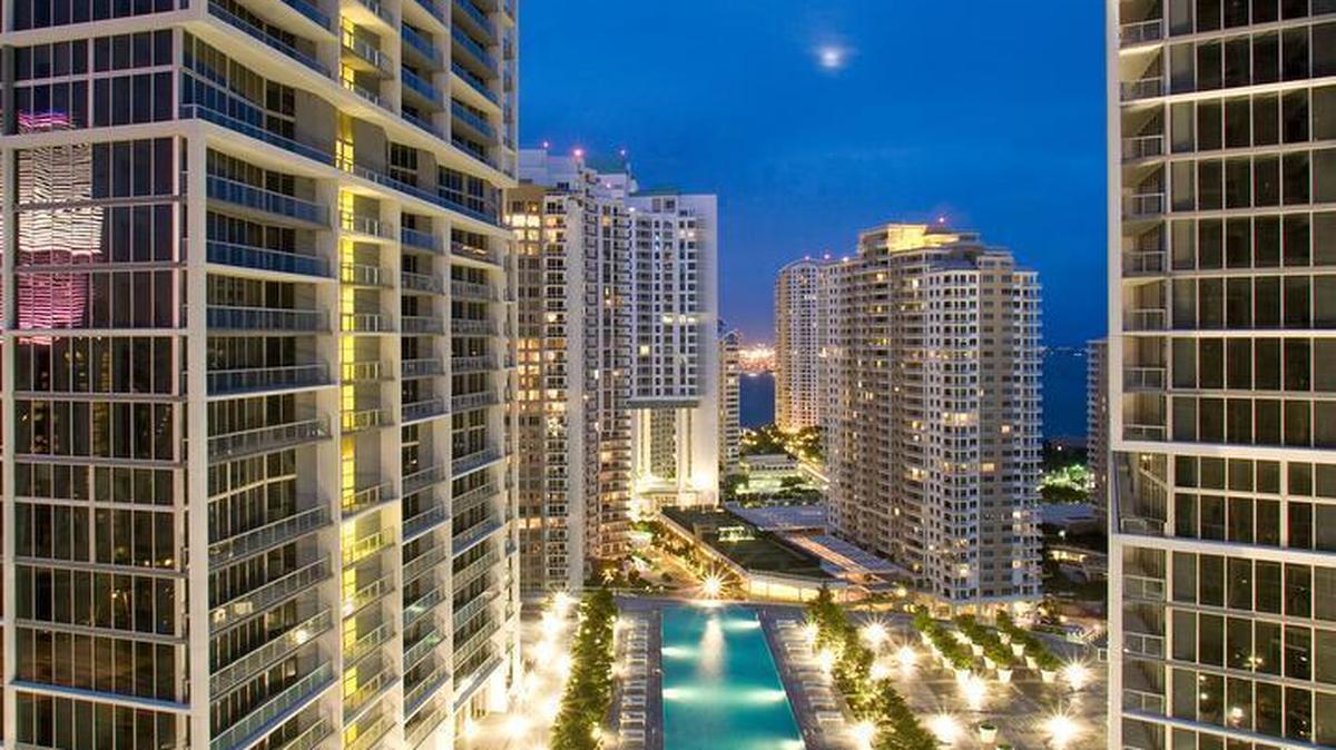 A view of the pool at Icon Brickell at 475 Brickell Ave. One webinar this week focuses on how South Florida condo associations are re-opening amenities, including pools.